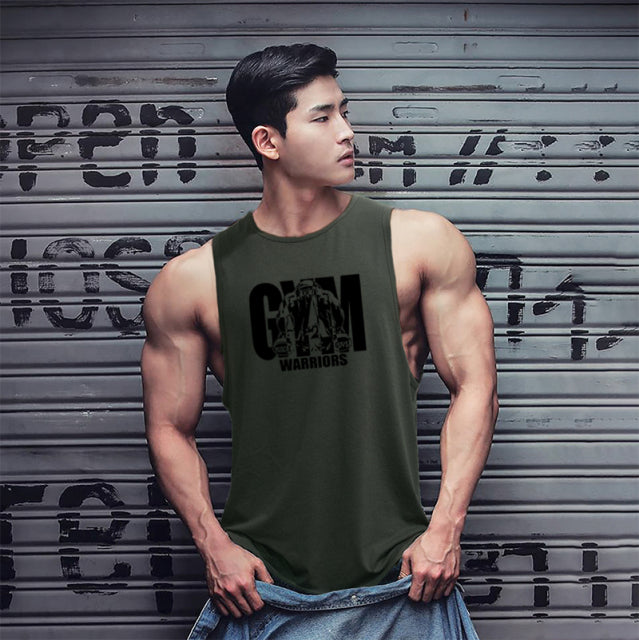 Cotton Workout Gym Tank Top Mens Muscle Sleeveless Sportswear Shirt