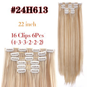 Leeons Synthetic Hair 16 clips Long Straight Synthetic Hair