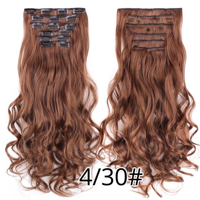 Leeons Synthetic Hair 16 clips Long Straight Synthetic Hair