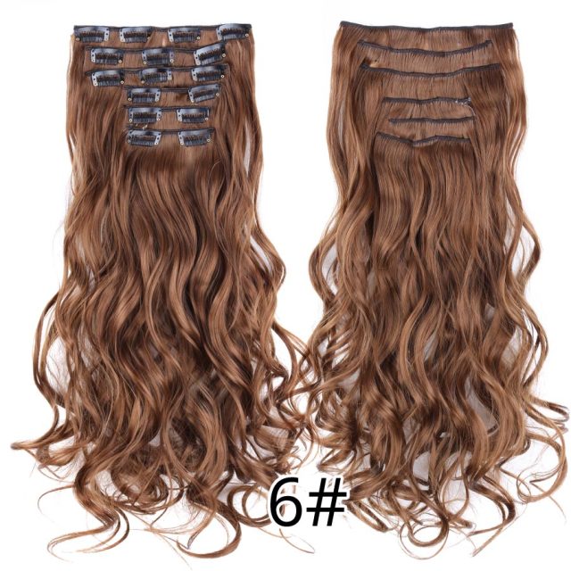 Leeons Synthetic Hair 16 clips Long Straight Synthetic Hair