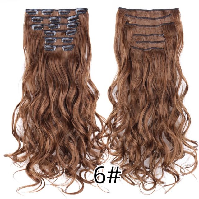 Leeons Synthetic Hair 16 clips Long Straight Synthetic Hair