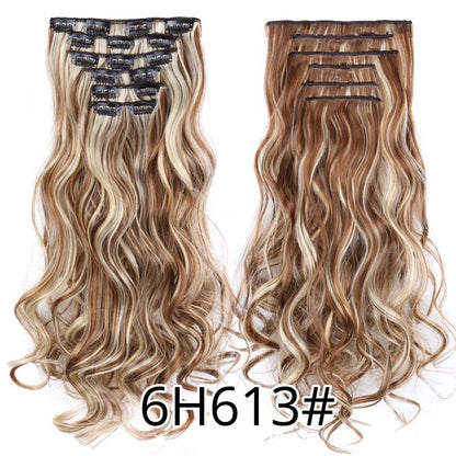 Leeons Synthetic Hair 16 clips Long Straight Synthetic Hair