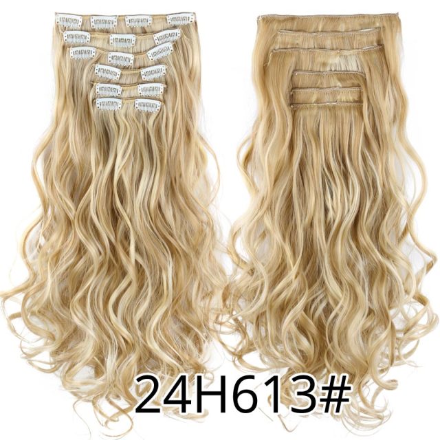 Leeons Synthetic Hair 16 clips Long Straight Synthetic Hair