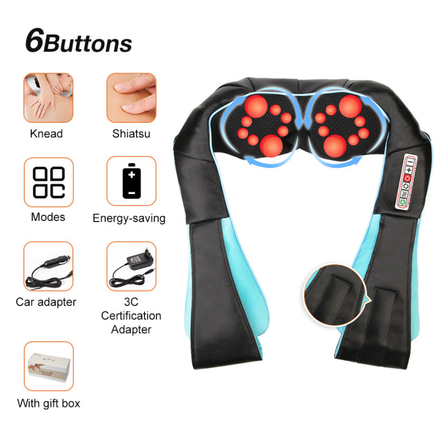 U Shape Electrical Shiatsu Back Neck Shoulder Body Massager