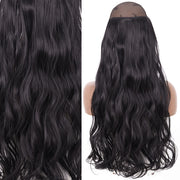 Synthetic No Clip Invisible Wire Hair Extensions Straight Natural Black