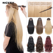 Synthetic No Clip Halo Hidden Hair Extension Ombre