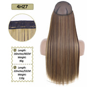 Synthetic No Clip Halo Hidden Hair Extension Ombre