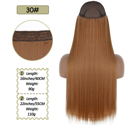 Synthetic No Clip Halo Hidden Hair Extension Ombre