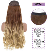 Synthetic No Clip Halo Hidden Hair Extension Ombre