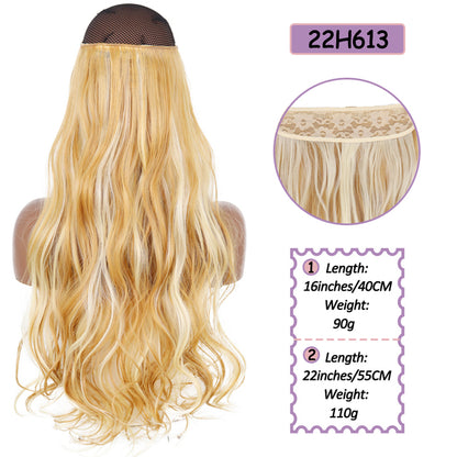 Synthetic No Clip Halo Hidden Hair Extension Ombre