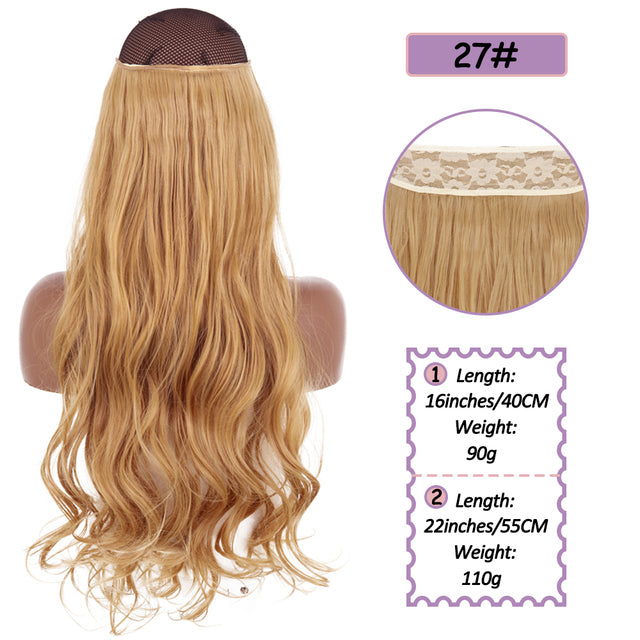 Synthetic No Clip Halo Hidden Hair Extension Ombre