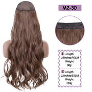 Synthetic No Clip Halo Hidden Hair Extension Ombre