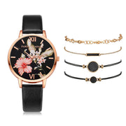 Watch Set Women 5pcs Woman Quartz Wristwatch