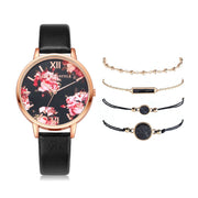 Watch Set Women 5pcs Woman Quartz Wristwatch