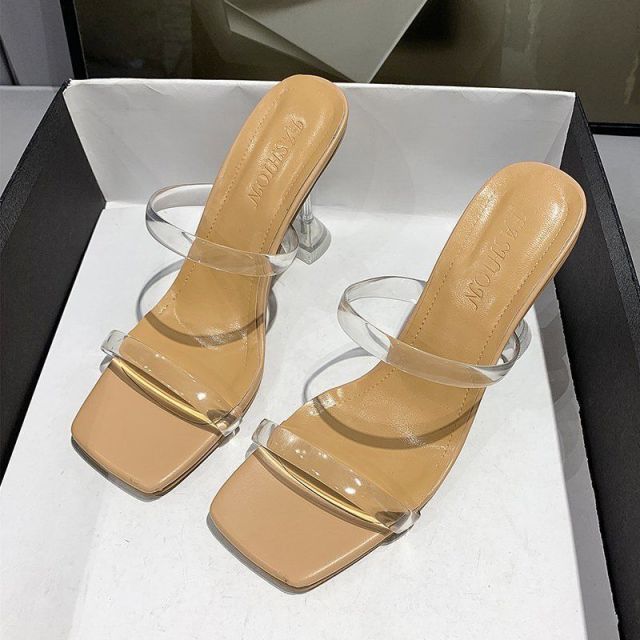 Transparent PVC Sandals Women Pointed