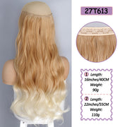 Synthetic No Clip Halo Hidden Hair Extension Ombre