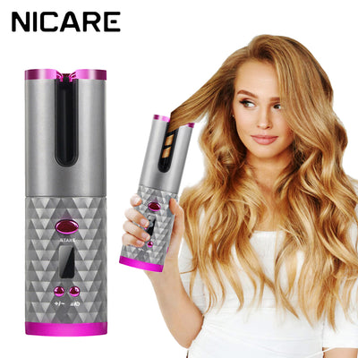 NICARE Automatic Hair Curler Cordless USB Rechargeable