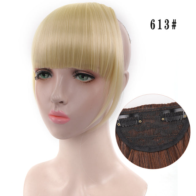 LUPU Synthetic Hair, Women&#39;s Bangs, Short Hair Clips, Natural Black, Solid Color