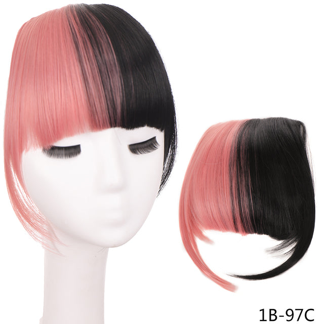 LUPU Synthetic Hair, Women&#39;s Bangs, Short Hair Clips, Natural Black, Solid Color