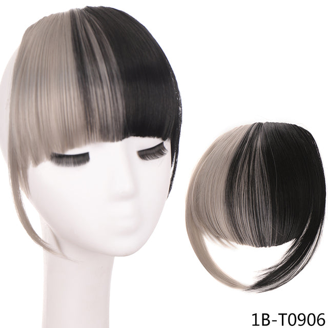 LUPU Synthetic Hair, Women&#39;s Bangs, Short Hair Clips, Natural Black, Solid Color