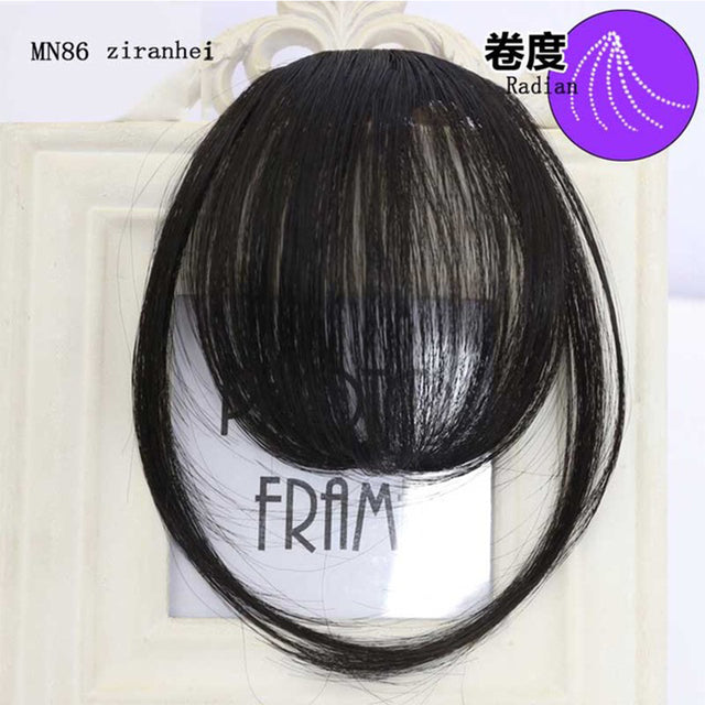 LUPU Synthetic Hair, Women&#39;s Bangs, Short Hair Clips, Natural Black, Solid Color