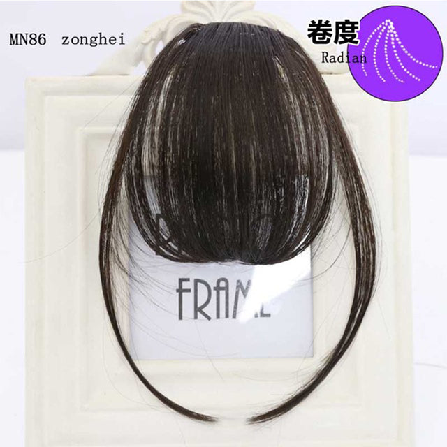 LUPU Synthetic Hair, Women&#39;s Bangs, Short Hair Clips, Natural Black, Solid Color