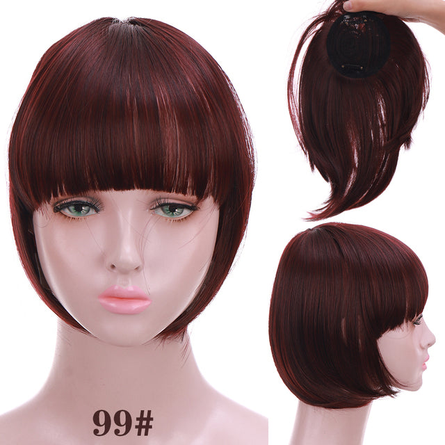 LUPU Synthetic Hair, Women&#39;s Bangs, Short Hair Clips, Natural Black, Solid Color