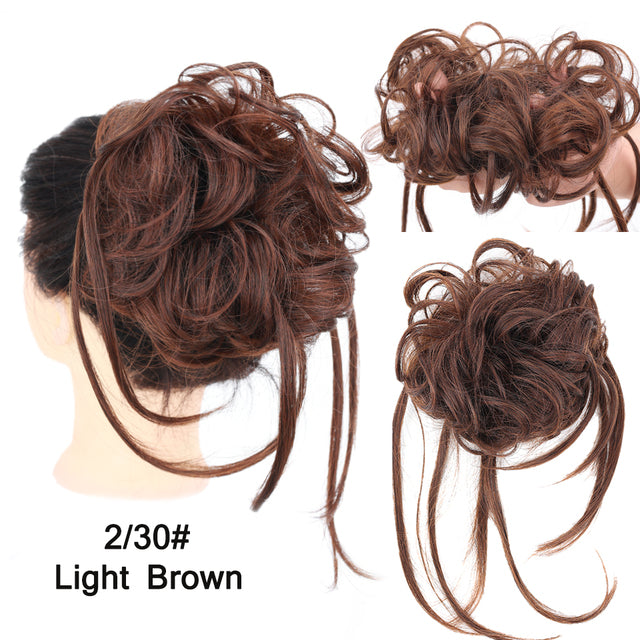 LUPU Synthetic Hair Bun Chignon Messy Curly Hair