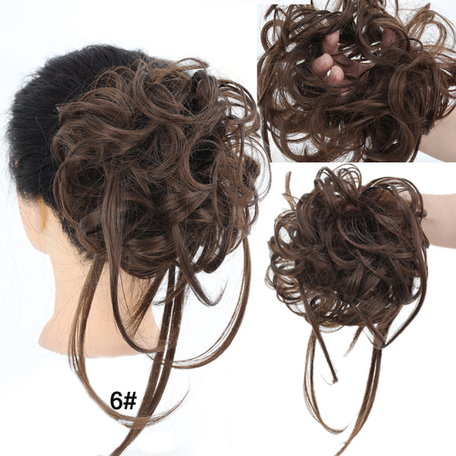 LUPU Synthetic Hair Bun Chignon Messy Curly Hair