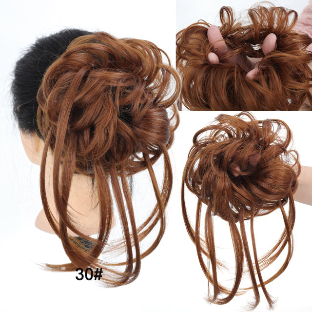 LUPU Synthetic Hair Bun Chignon Messy Curly Hair