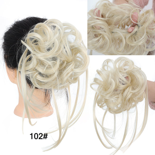 LUPU Synthetic Hair Bun Chignon Messy Curly Hair