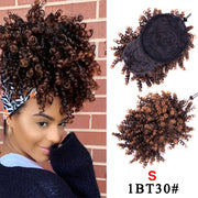 Leeons Synthetic New Curly Bangs Afro Drawstring Ponytail 11Color Kinky Curly Hair Bangs Hair Extension Clip On Front Hairpieces