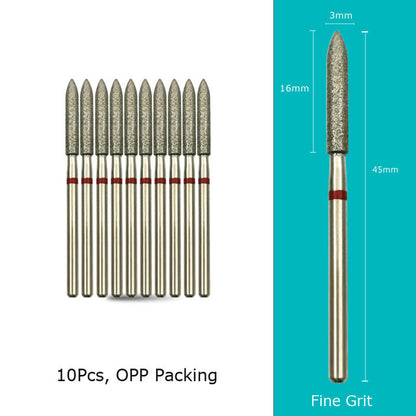HYTOOS 10pcs/Set Nail Drill Bits Diamond Cutters