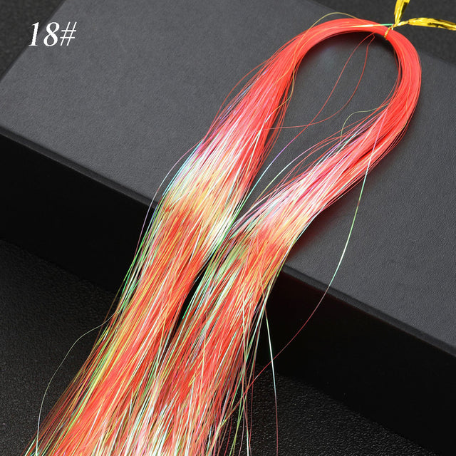 Sparkle Hair Tinsel Rainbow Colored Strands Girl Headwear Hair Laser False Hair Extensions Bling Decoration Glitter Strips Party