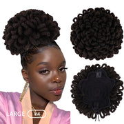 Leeons Synthetic New Curly Bangs Afro Drawstring Ponytail 11Color Kinky Curly Hair Bangs Hair Extension Clip On Front Hairpieces