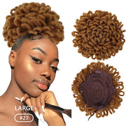 Leeons Synthetic New Curly Bangs Afro Drawstring Ponytail 11Color Kinky Curly Hair Bangs Hair Extension Clip On Front Hairpieces