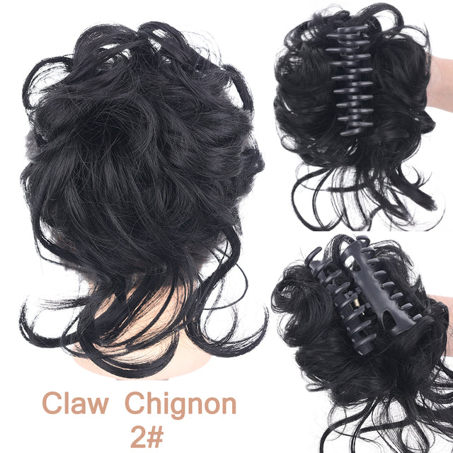 LUPU Synthetic Hair Bun Chignon Messy Curly Hair