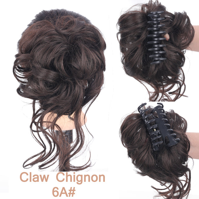 LUPU Synthetic Hair Bun Chignon Messy Curly Hair