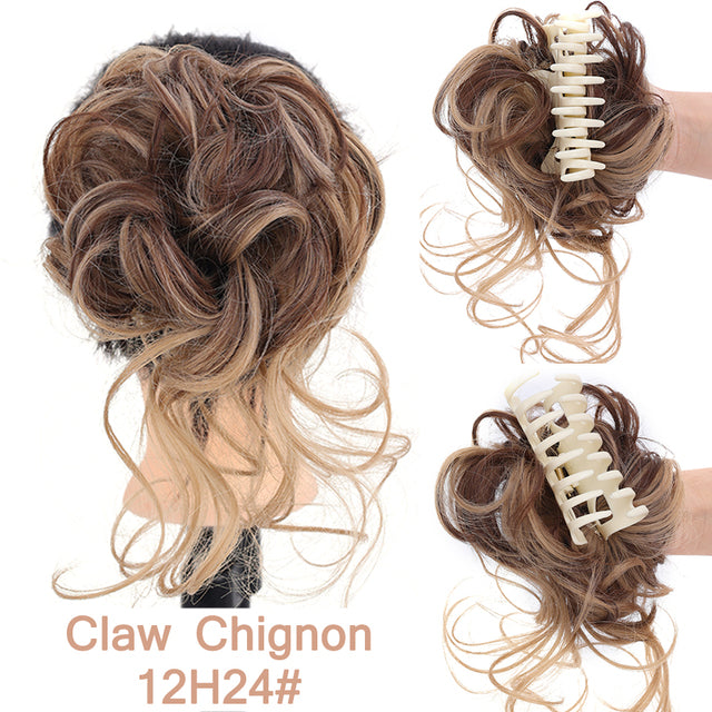 LUPU Synthetic Hair Bun Chignon Messy Curly Hair