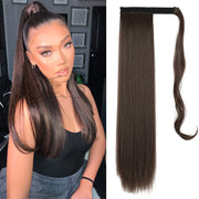 Synthetic Long Straight Ponytail Wrap Around Clip