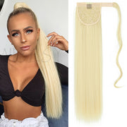 Synthetic Long Straight Ponytail Wrap Around Clip