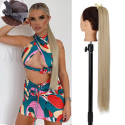 Synthetic Long Straight Ponytail Wrap Around Clip