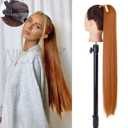 Synthetic Long Straight Ponytail Wrap Around Clip