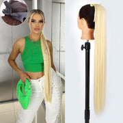 Synthetic Long Straight Ponytail Wrap Around Clip