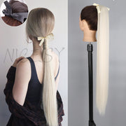 Synthetic Long Straight Ponytail Wrap Around Clip