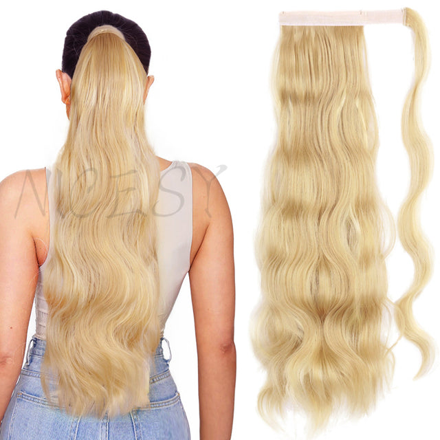 Synthetic Long Straight Ponytail Wrap Around Clip