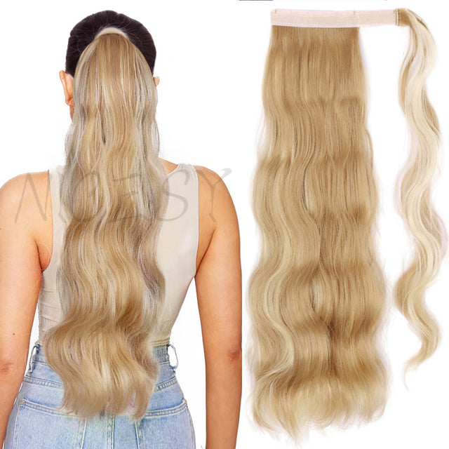 Synthetic Long Straight Ponytail Wrap Around Clip