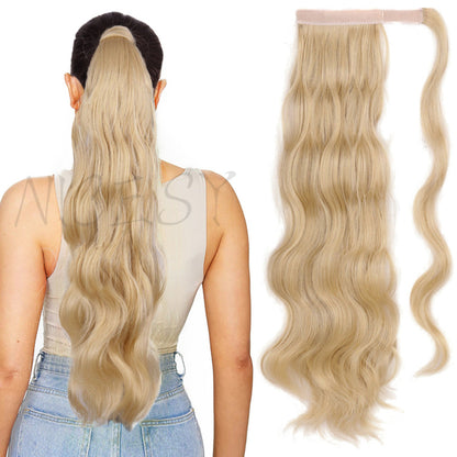 Synthetic Long Straight Ponytail Wrap Around Clip