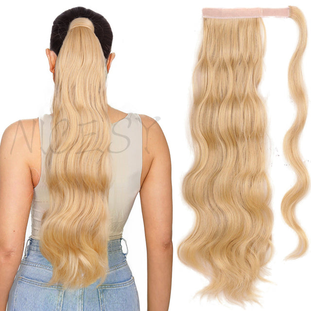 Synthetic Long Straight Ponytail Wrap Around Clip