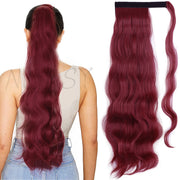 Synthetic Long Straight Ponytail Wrap Around Clip